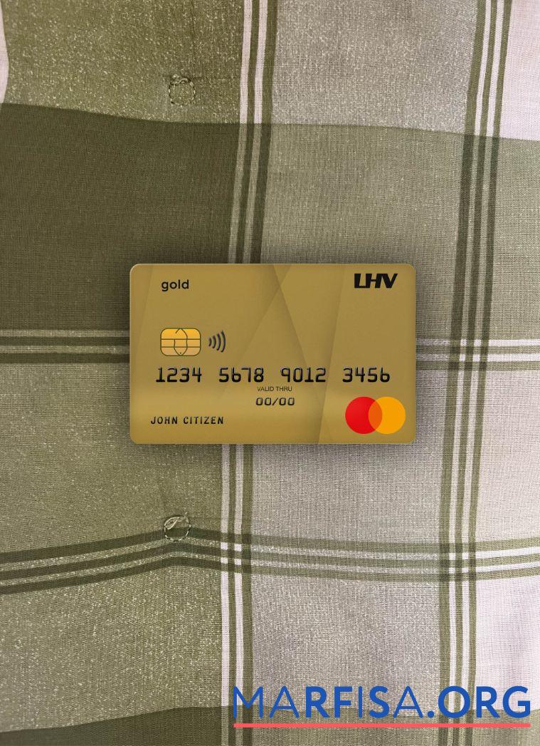 Downloadable United Kingdom LHV bank mastercard gold photolook front download for verification